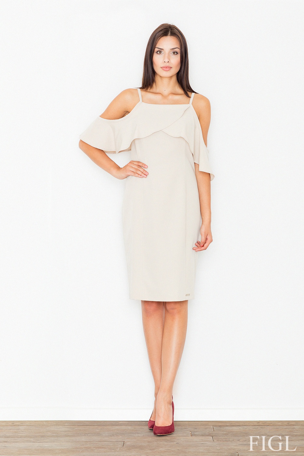 Sukienka Model M478 Beige - Figl60717 - Beżowy
