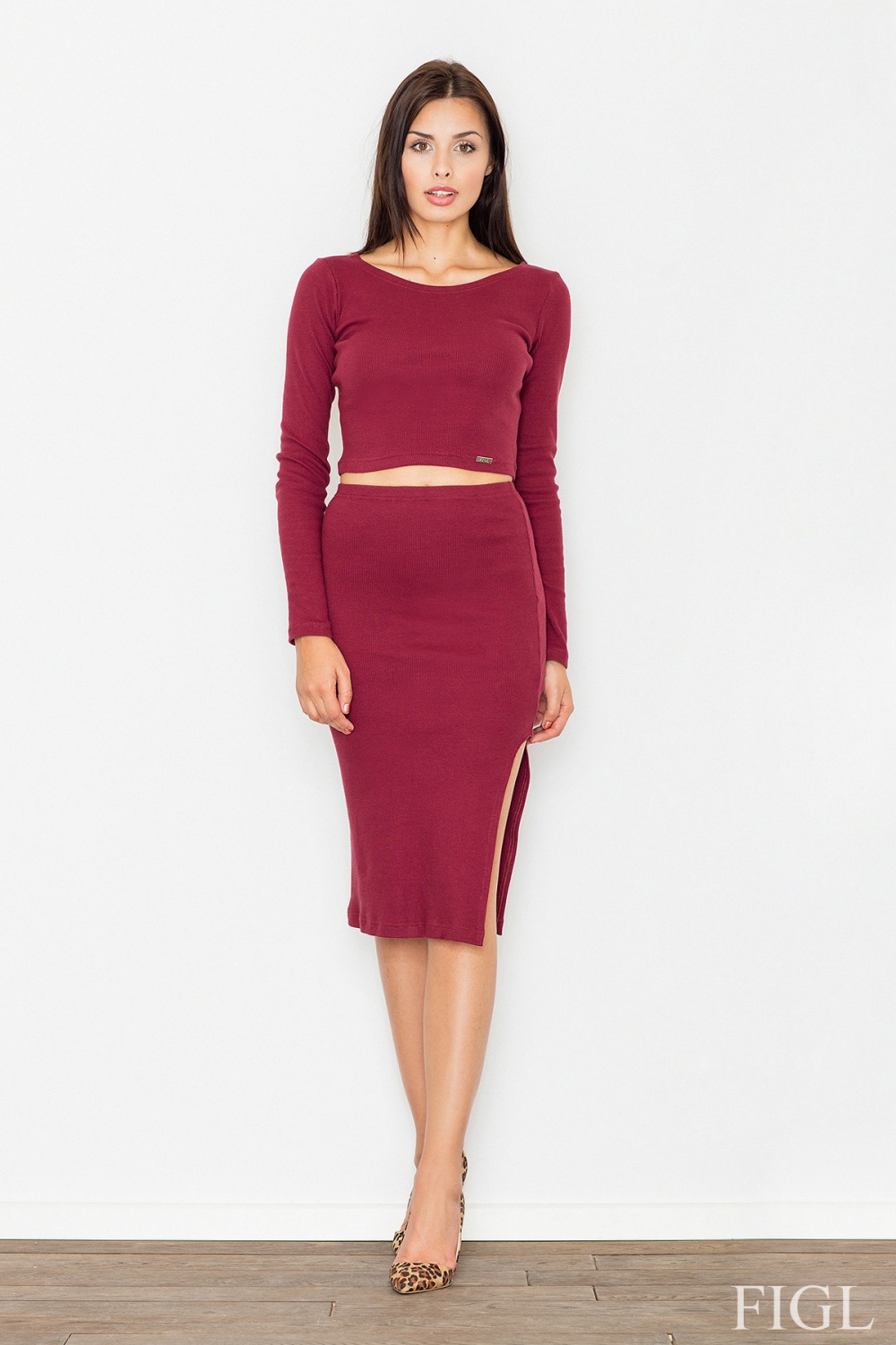 Spódnica Komplet Model M484 Bordo - Figl62660 - Czerwony