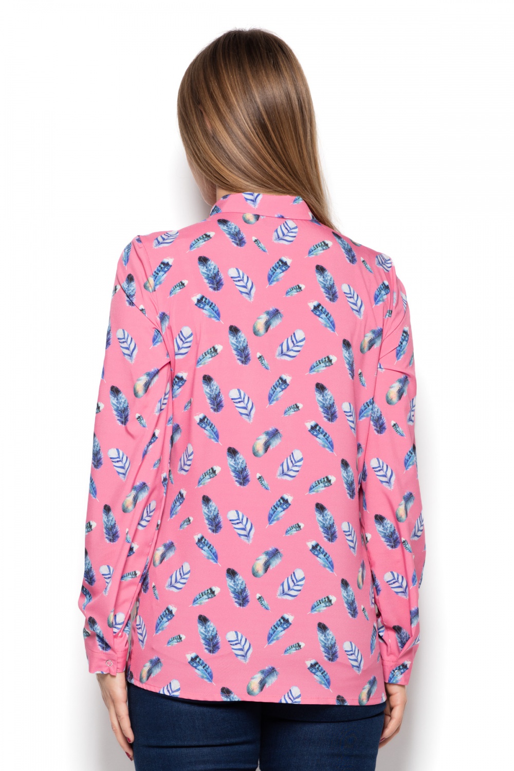 Koszula Damska Model K428 Wzór 51 Pink - Katrus76987 - Różowy - obrazek 3