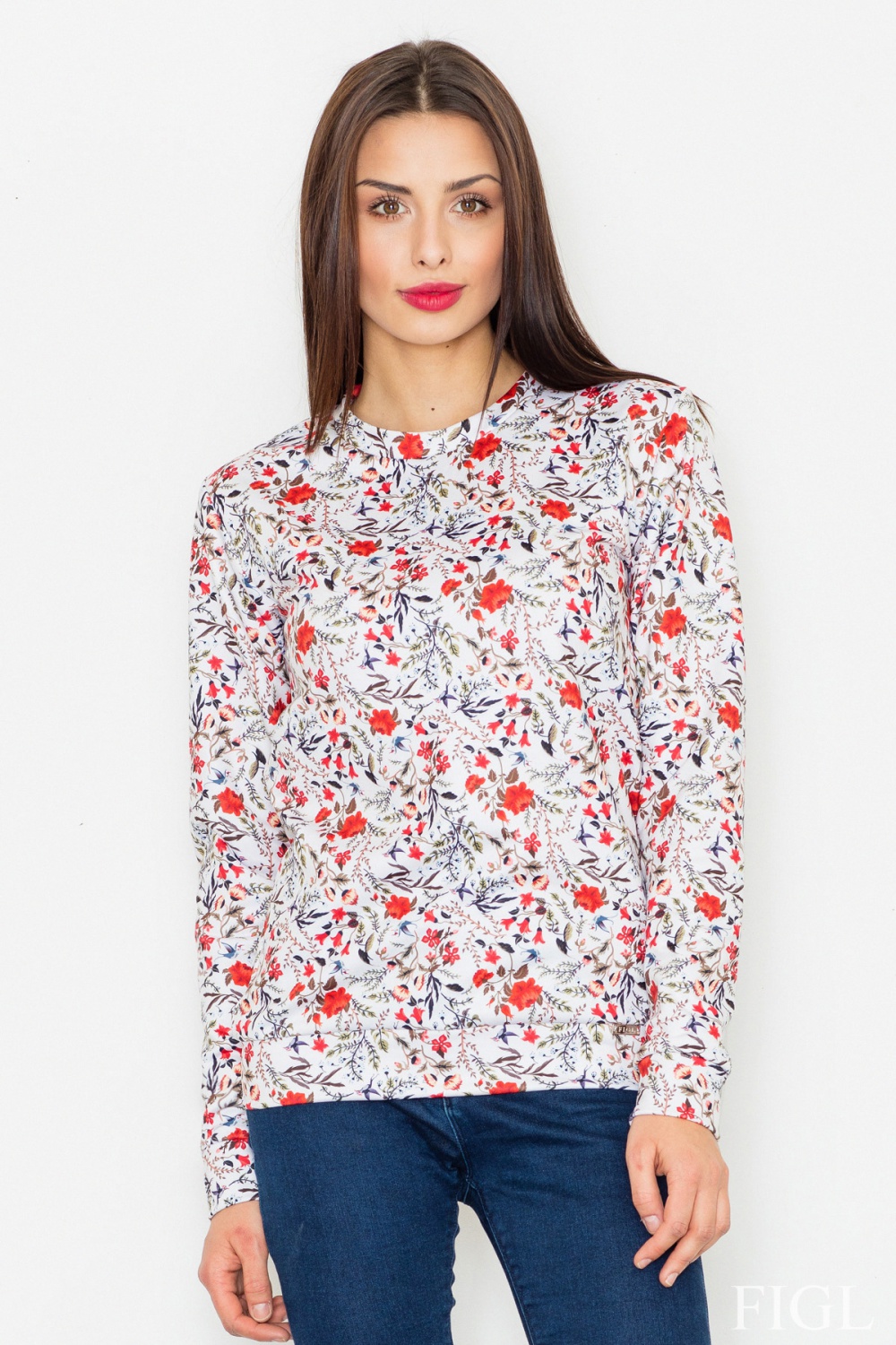 Bluza Damska Model M541 Wzór 57 White - Figl77040 - Biały