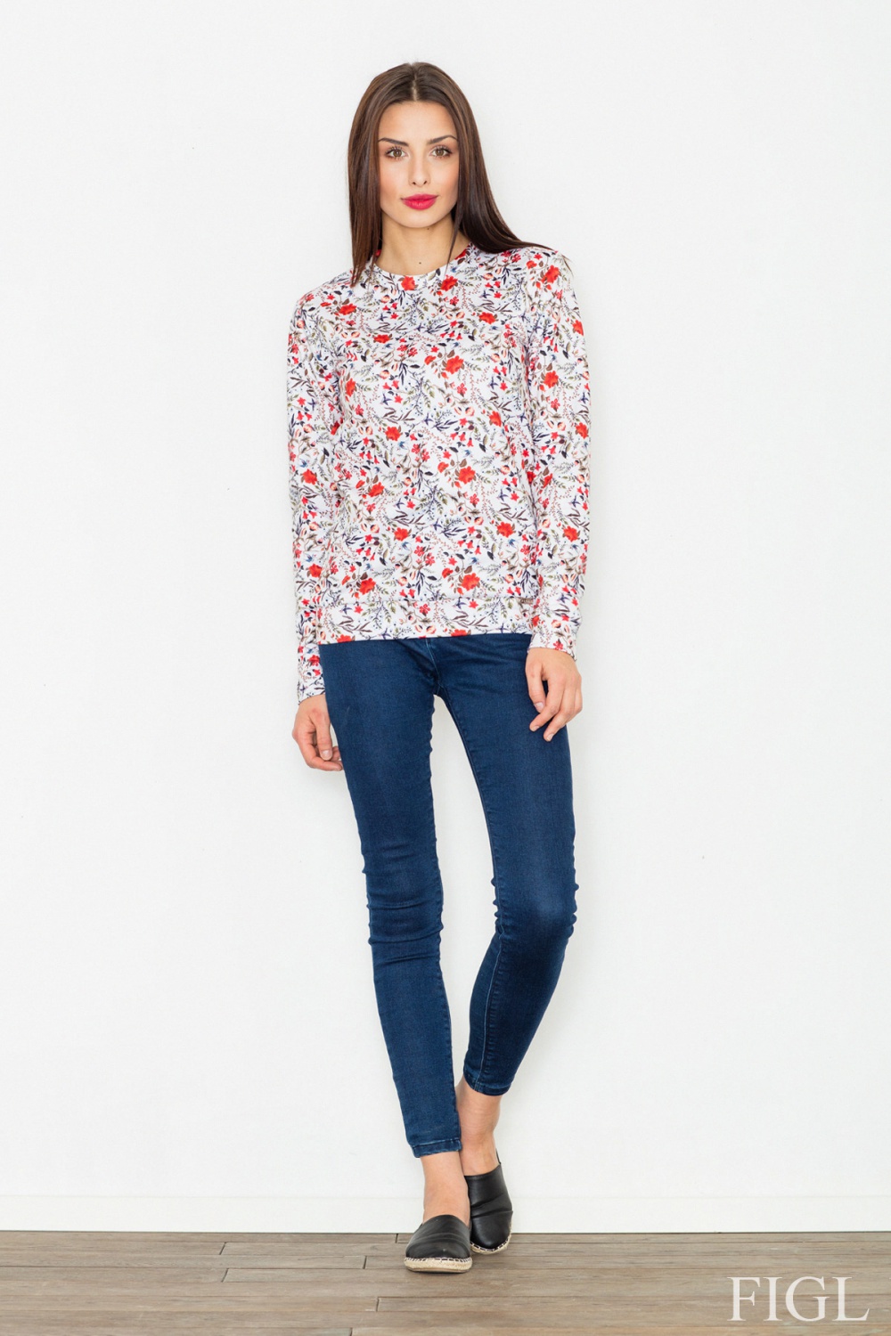 Bluza Damska Model M541 Wzór 57 White - Figl77040 - Biały - obrazek 2