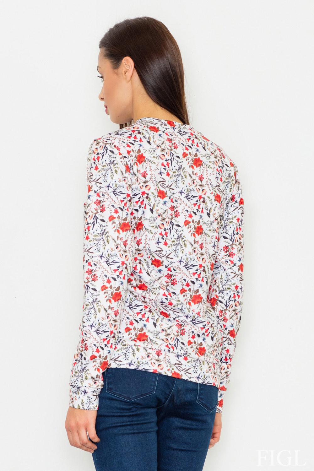 Bluza Damska Model M541 Wzór 57 White - Figl77040 - Biały - obrazek 3