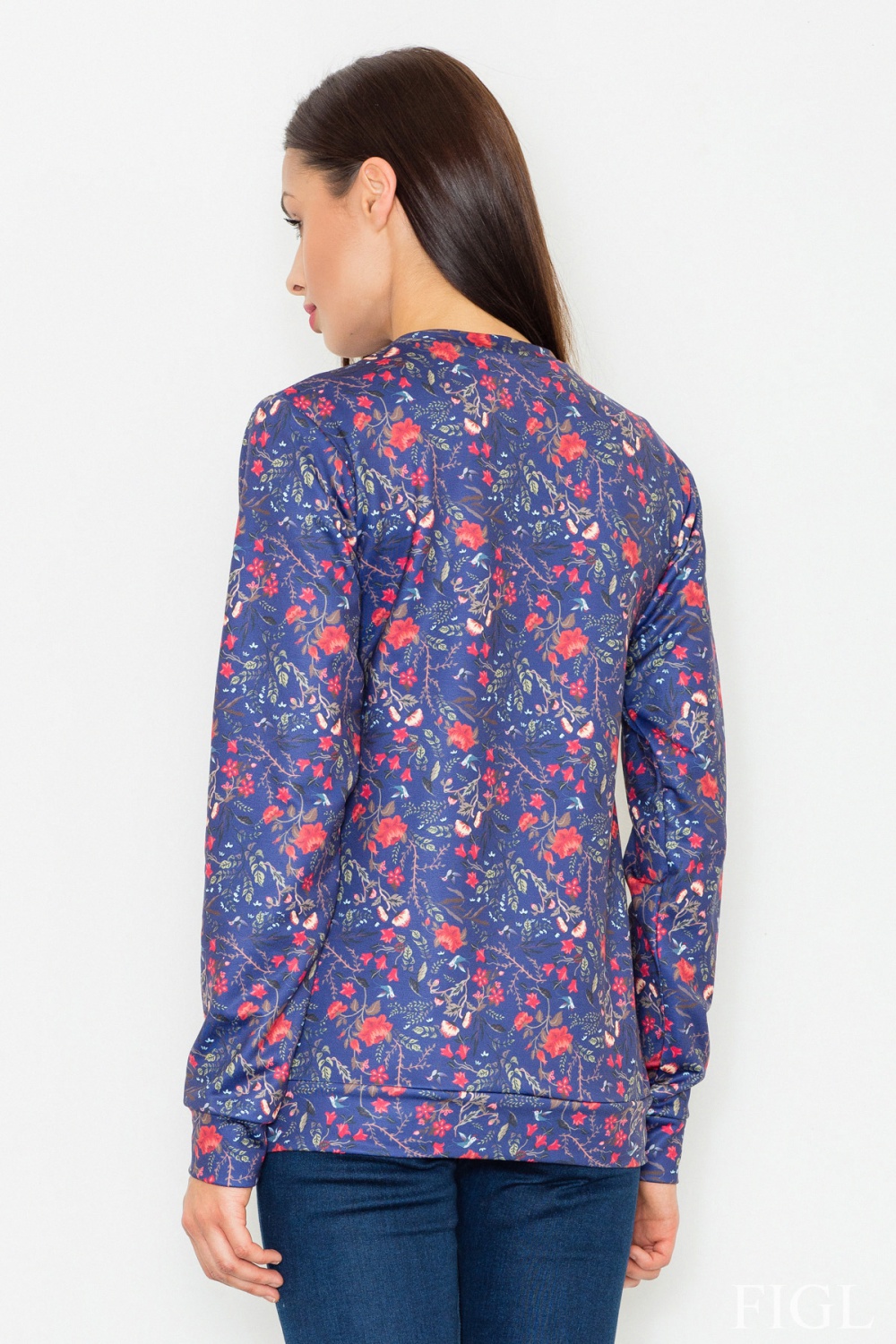 Bluza Damska Model M541 Wzór 58 Blue - Figl77041 - Niebieski - obrazek 3
