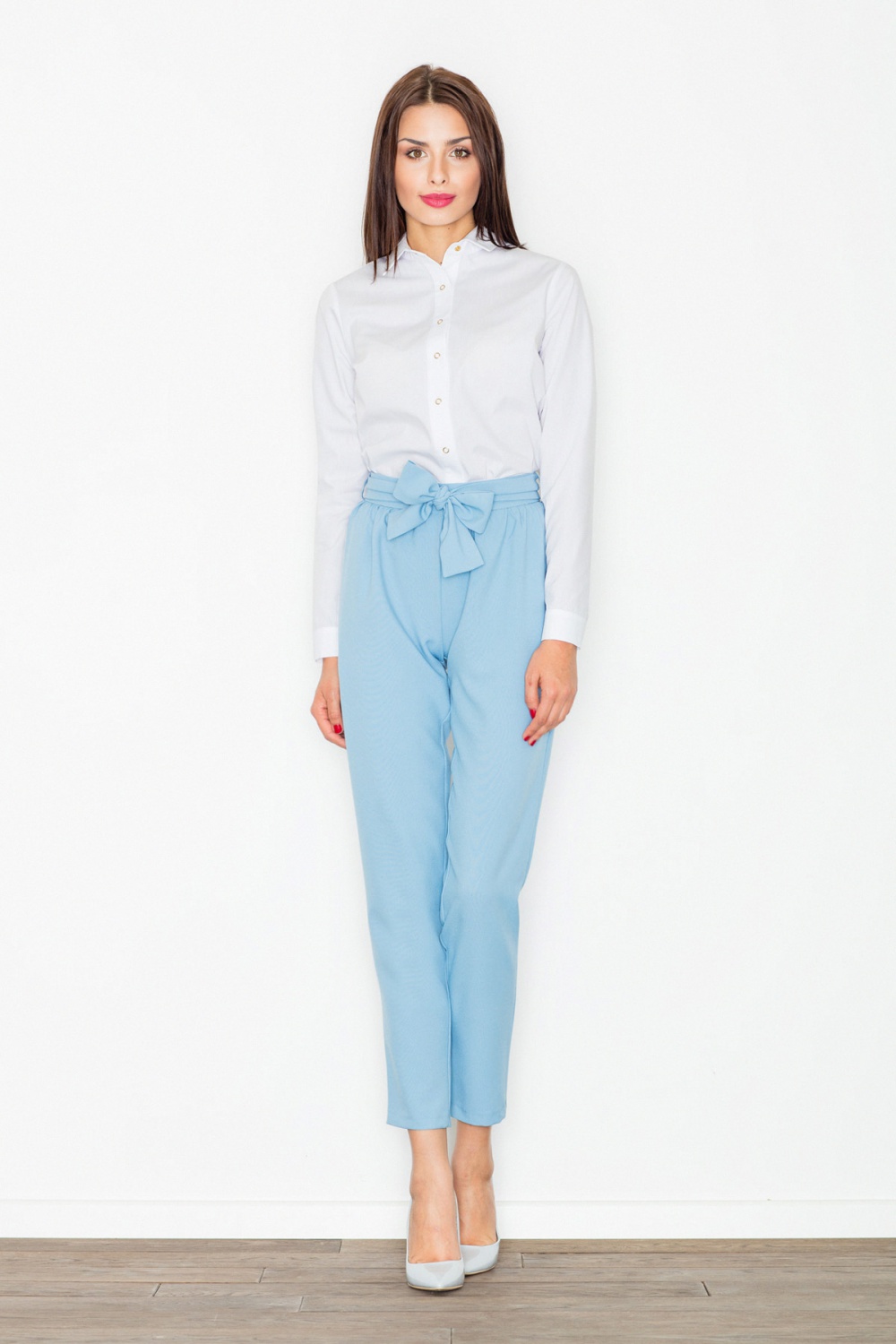 Spodnie Damskie Model M523 Blue - Figl77115 - Niebieski - obrazek 2