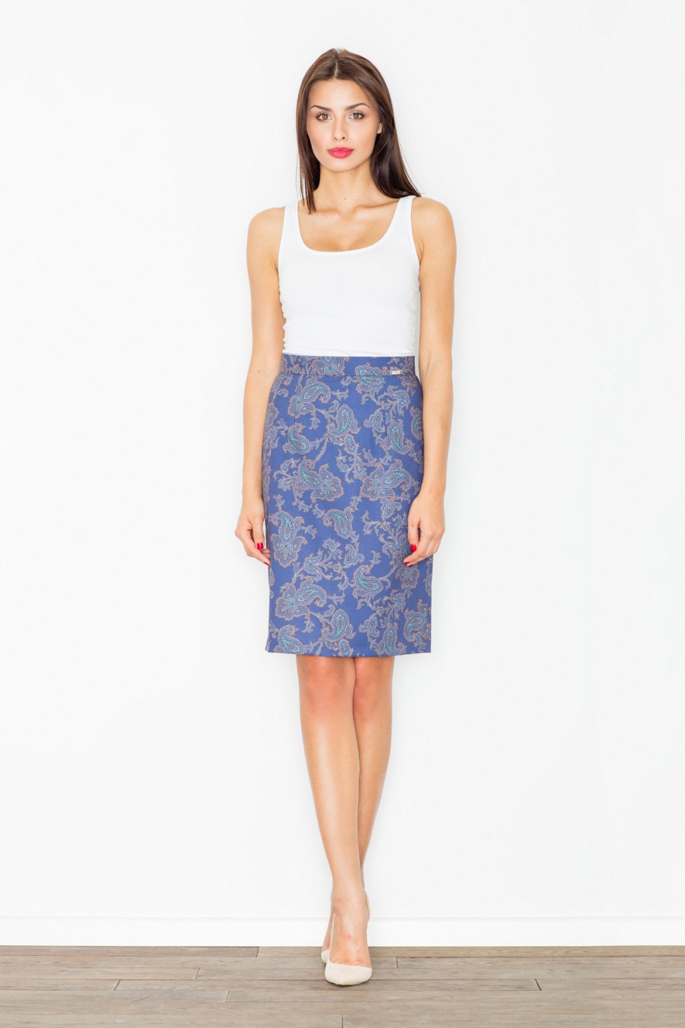 Spódnica Model M516 Wzór 32 Navy - Figl77136 - Granatowy