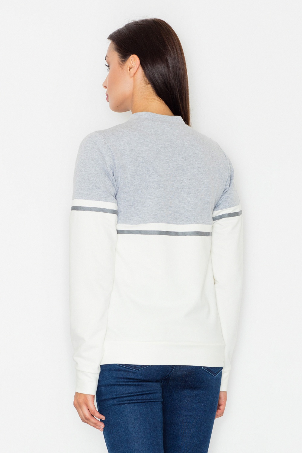 Bluza Damska Model M512 Ecru/Grey - Figl77144 - Szary - obrazek 3