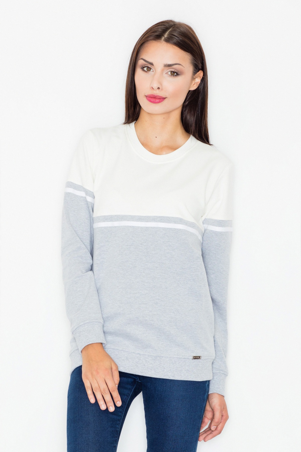Bluza Damska Model M511 Grey/Ecru - Figl77146 - Szary
