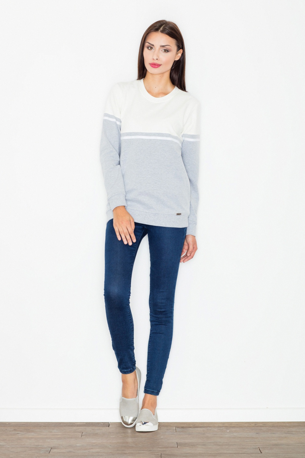Bluza Damska Model M511 Grey/Ecru - Figl77146 - Szary - obrazek 2