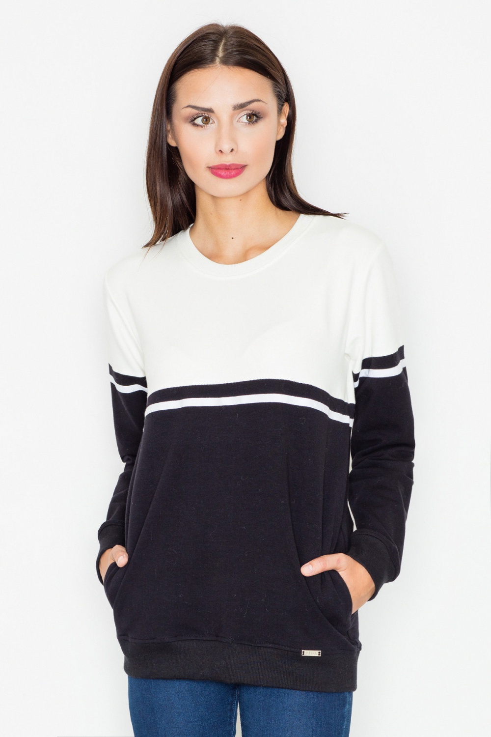 Bluza Damska Model M511 Black/Ecru - Figl77147 - Czarny