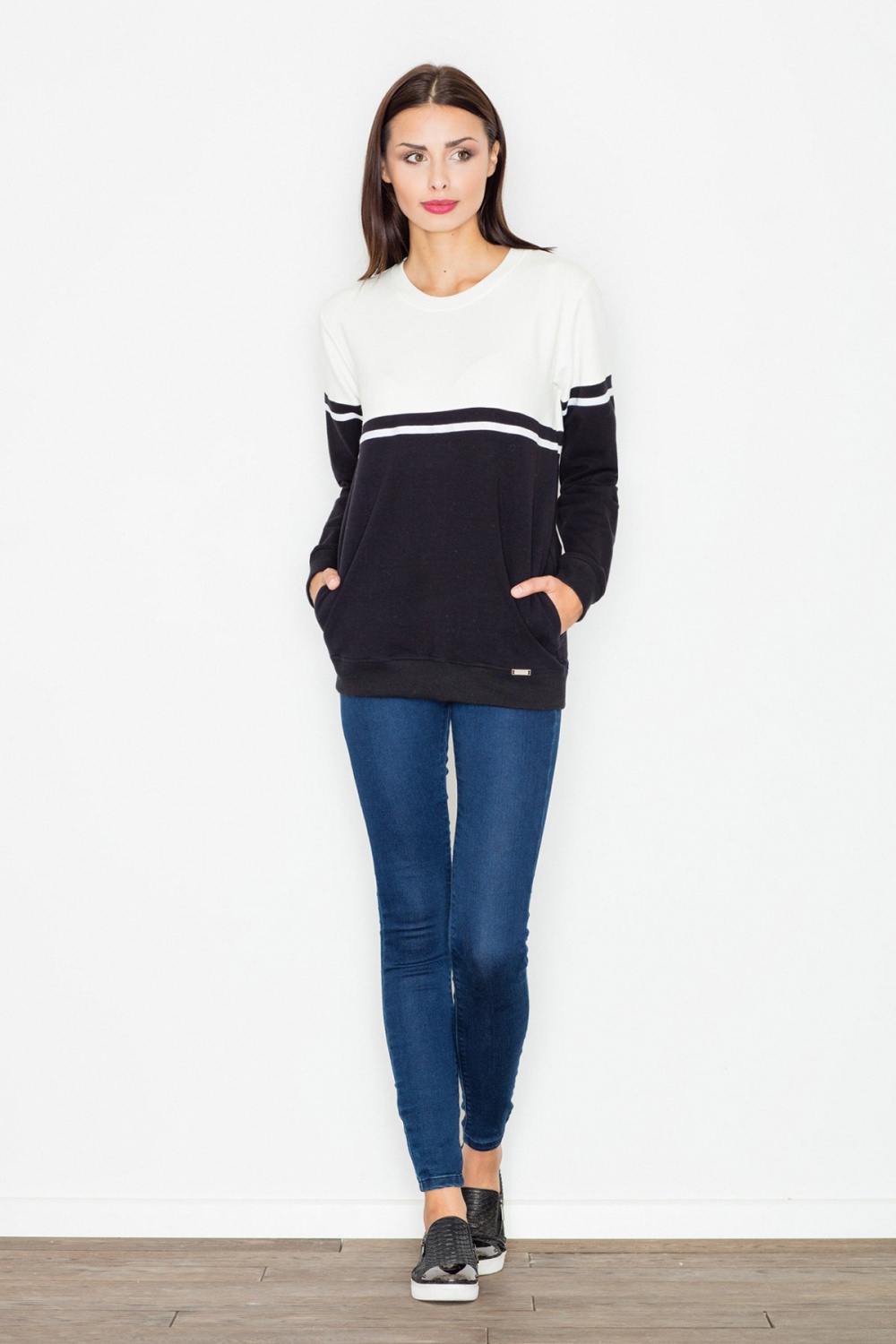 Bluza Damska Model M511 Black/Ecru - Figl77147 - Czarny - obrazek 2