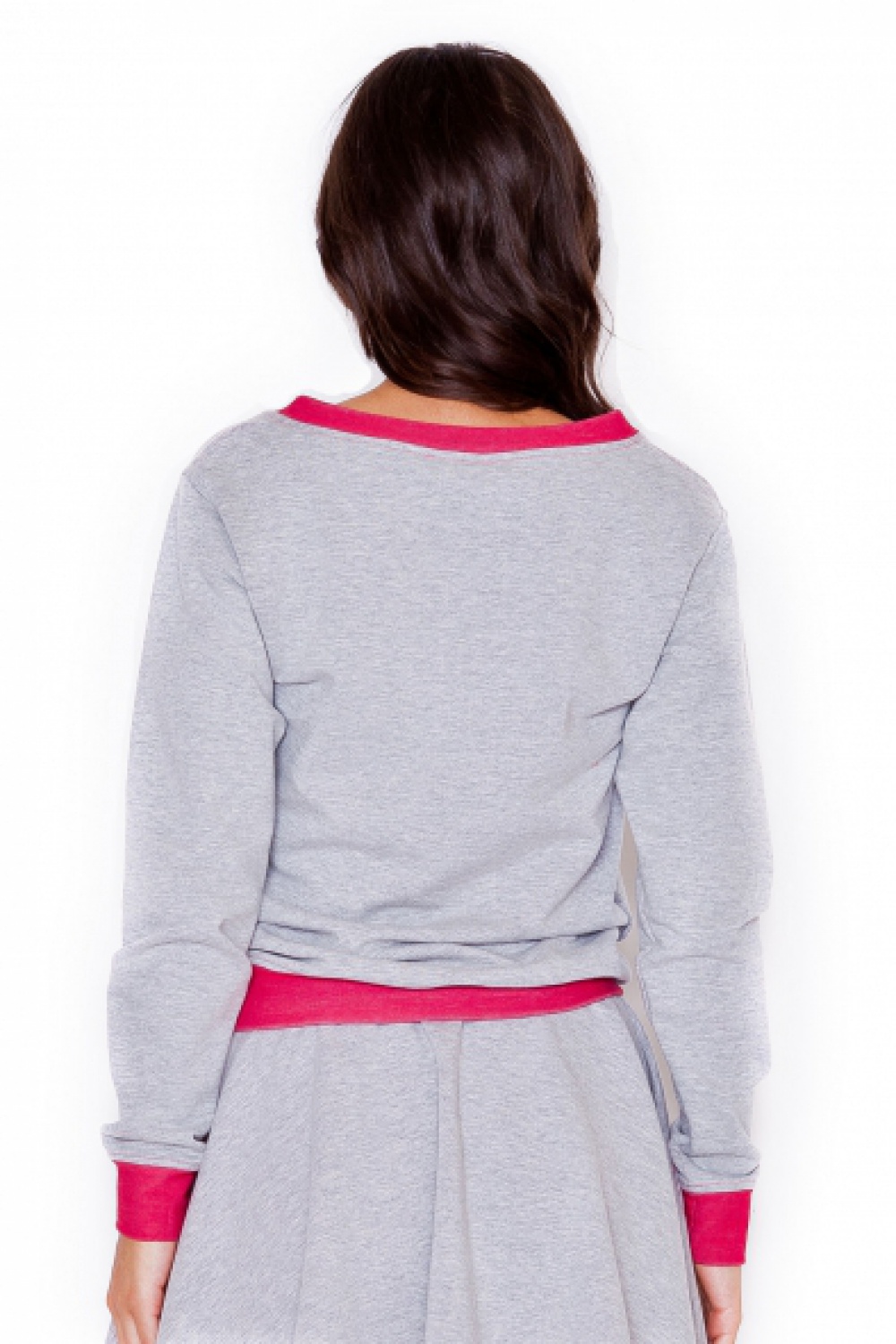 Bluza Damska Model K276 Grey/Pink - Katrus77336 - Szary - obrazek 3