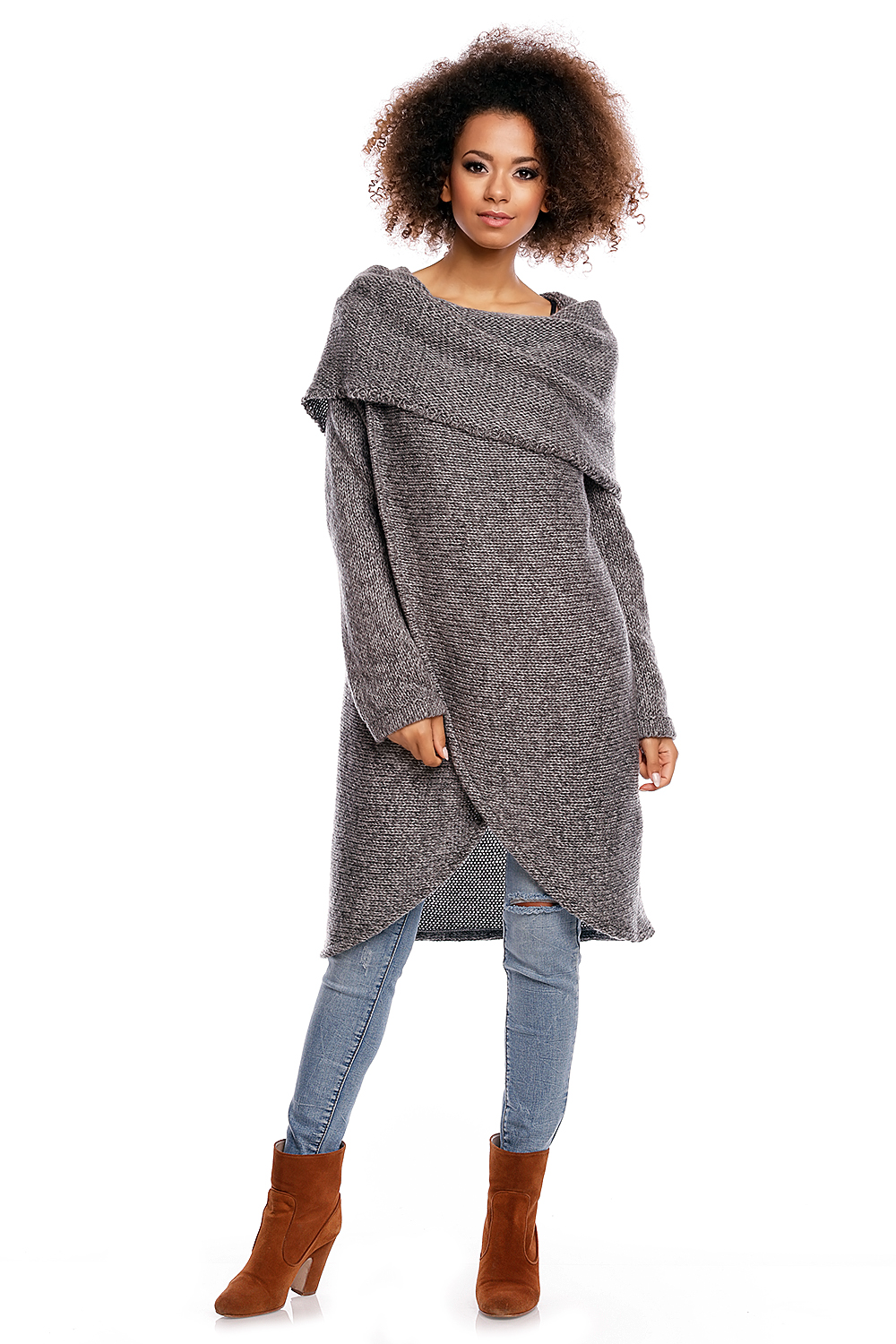 Sweter model 30051 Dark Gray - PeeKaBoo84297 - Szary - obrazek 2