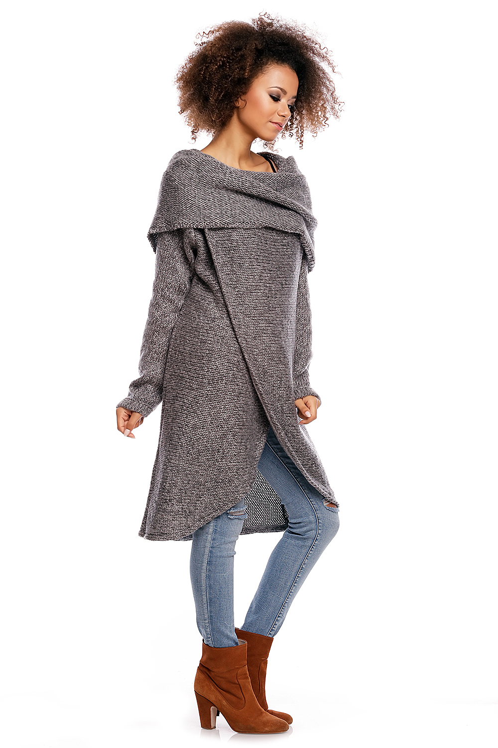 Sweter model 30051 Dark Gray - PeeKaBoo84297 - Szary - obrazek 3
