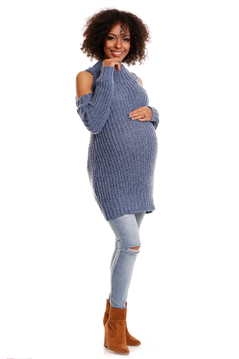 Sweter model 30040C Jeans - PeeKaBoo84340 - Niebieski - obrazek 3