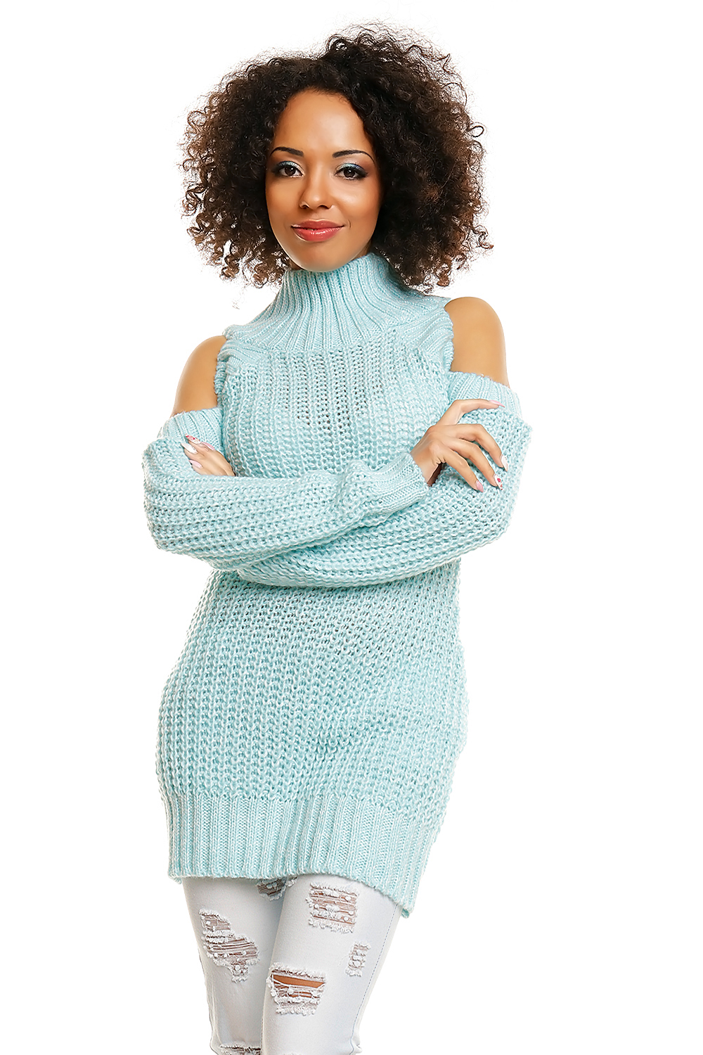 Sweter model 30040 Ice Mint - PeeKaBoo84344 - Niebieski
