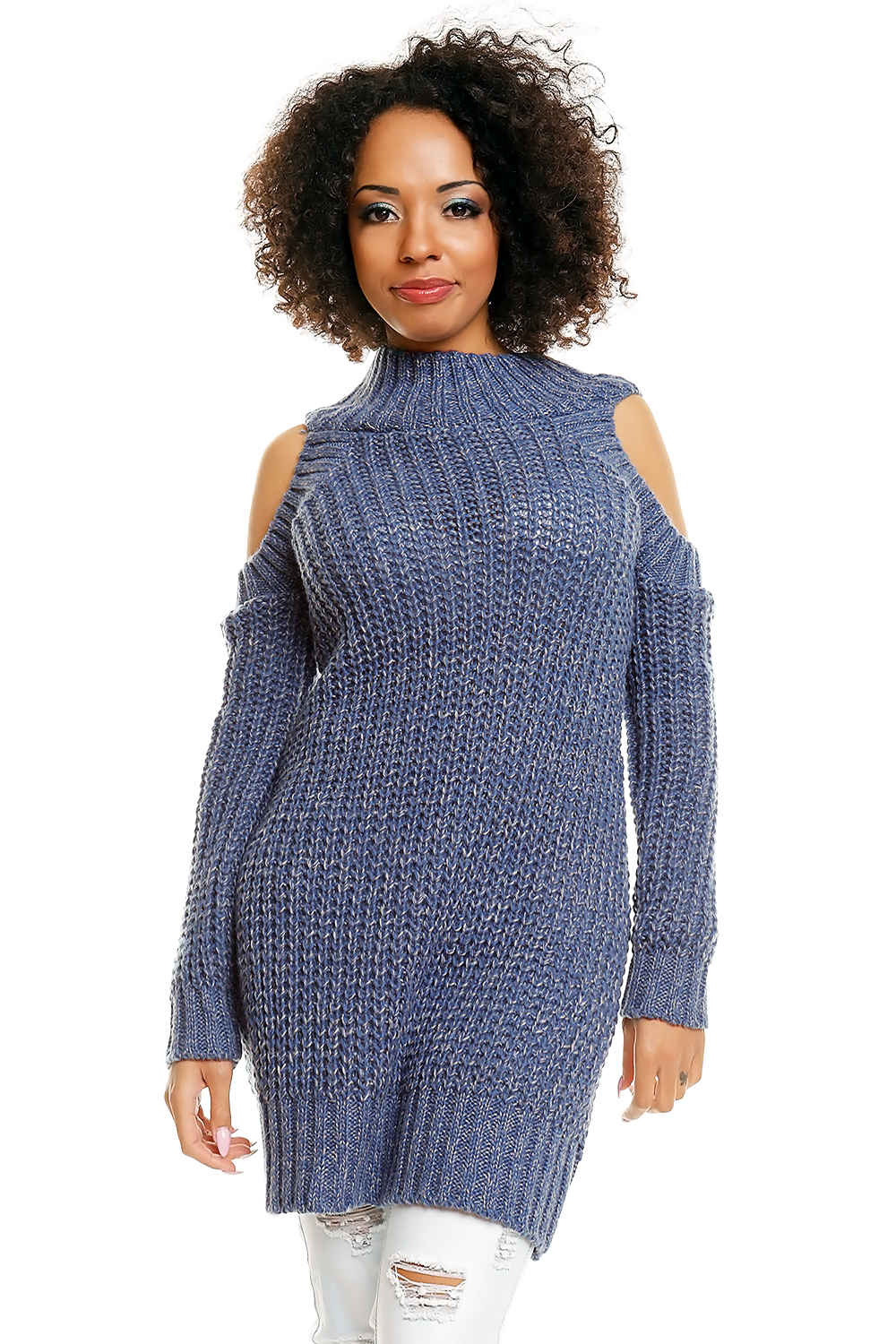 Sweter model 30040 Jeans - PeeKaBoo84345 - Niebieski