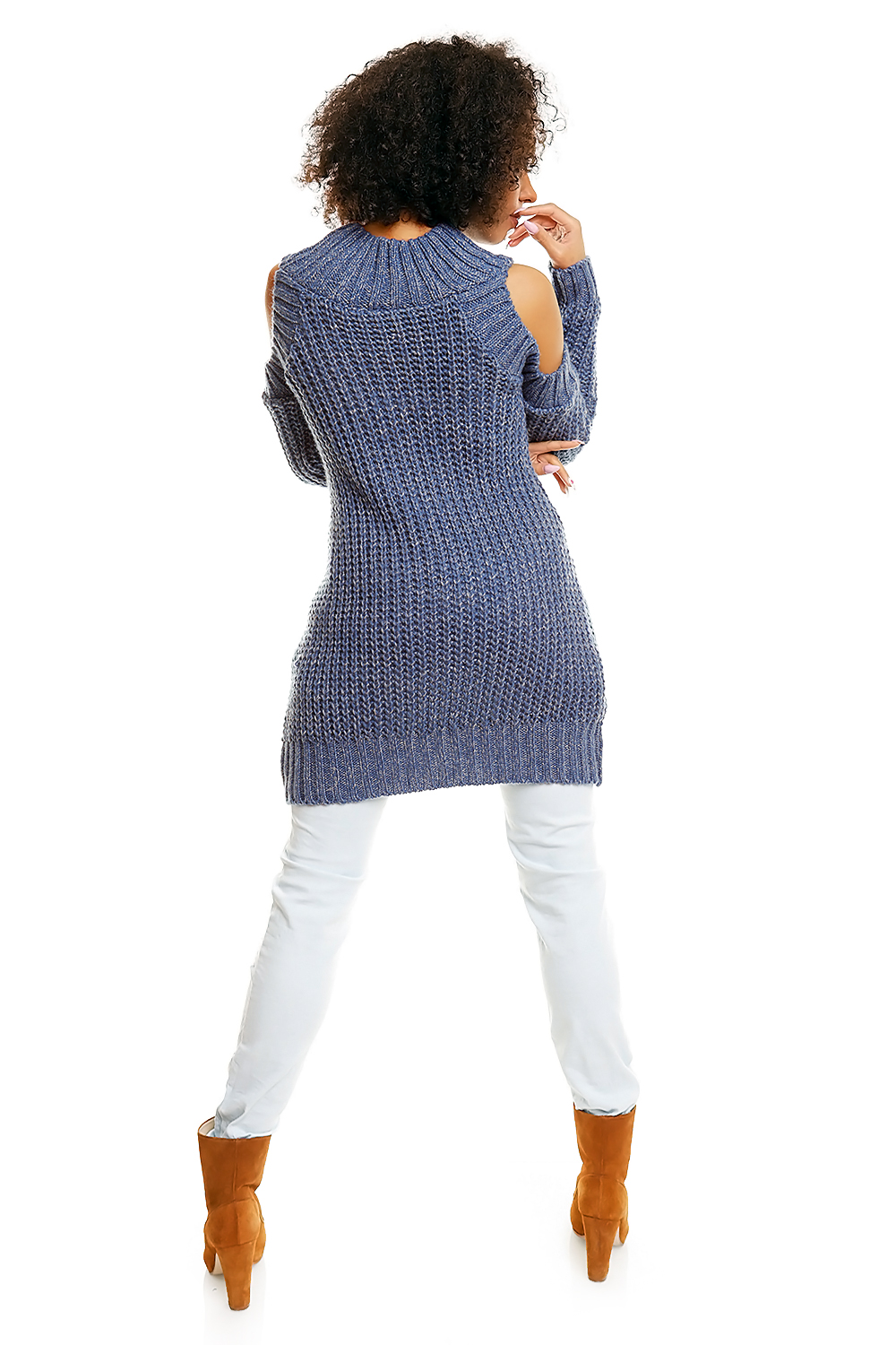 Sweter model 30040 Jeans - PeeKaBoo84345 - Niebieski - obrazek 4