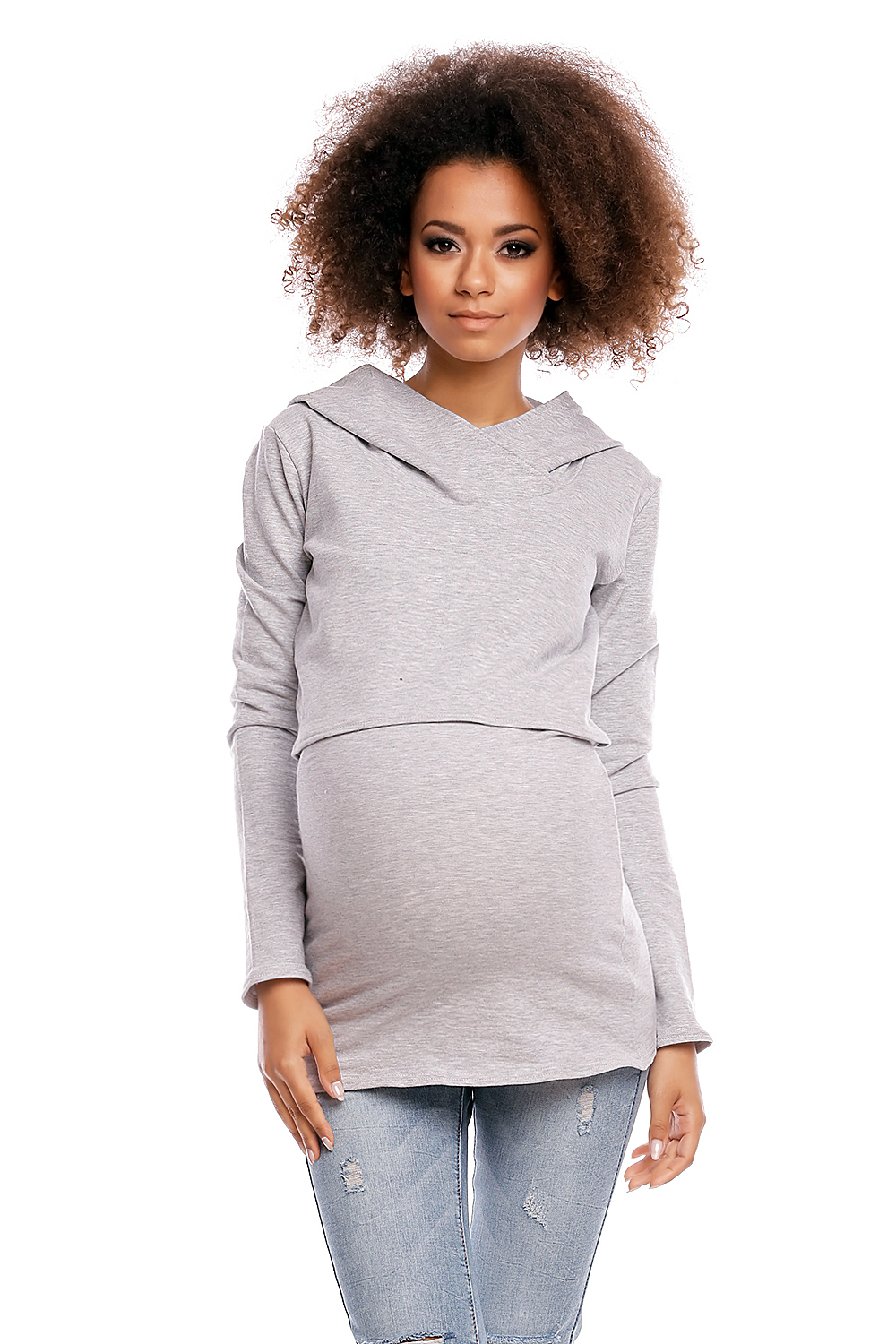 Bluza model 1473 Light Gray - PeeKaBoo84459 - Szary