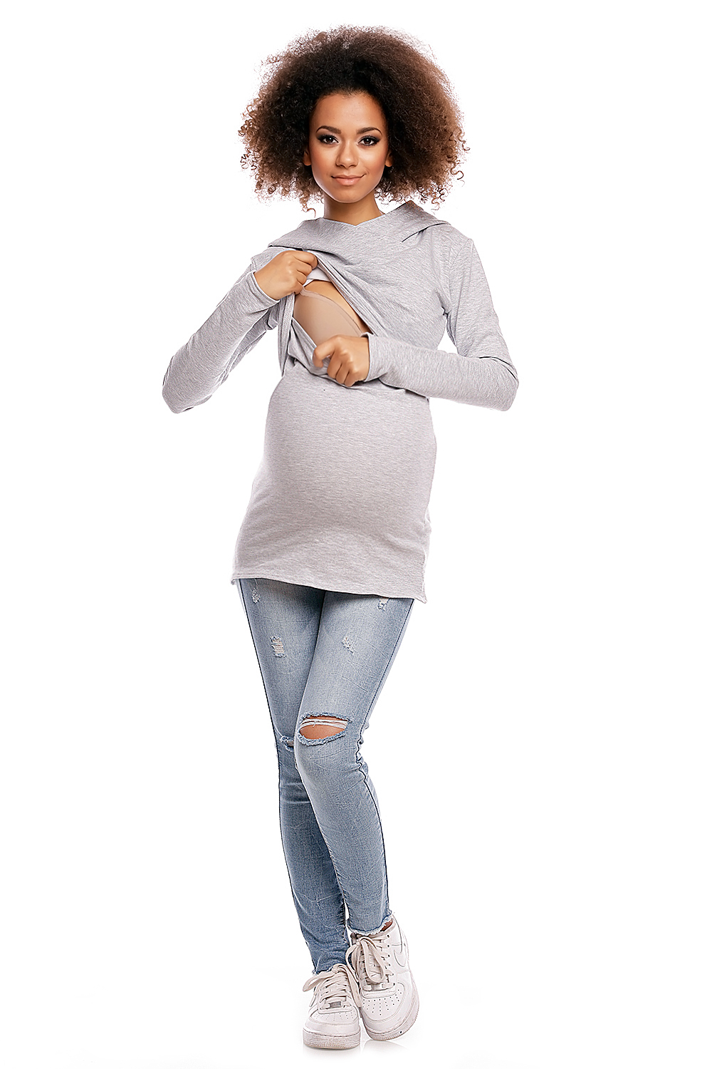 Bluza model 1473 Light Gray - PeeKaBoo84459 - Szary - obrazek 2