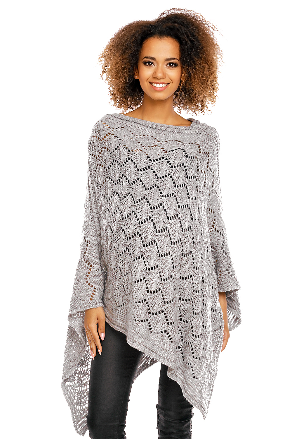 Poncho model 30012C Light Gray - PeeKaBoo94515 - Szary - obrazek 2