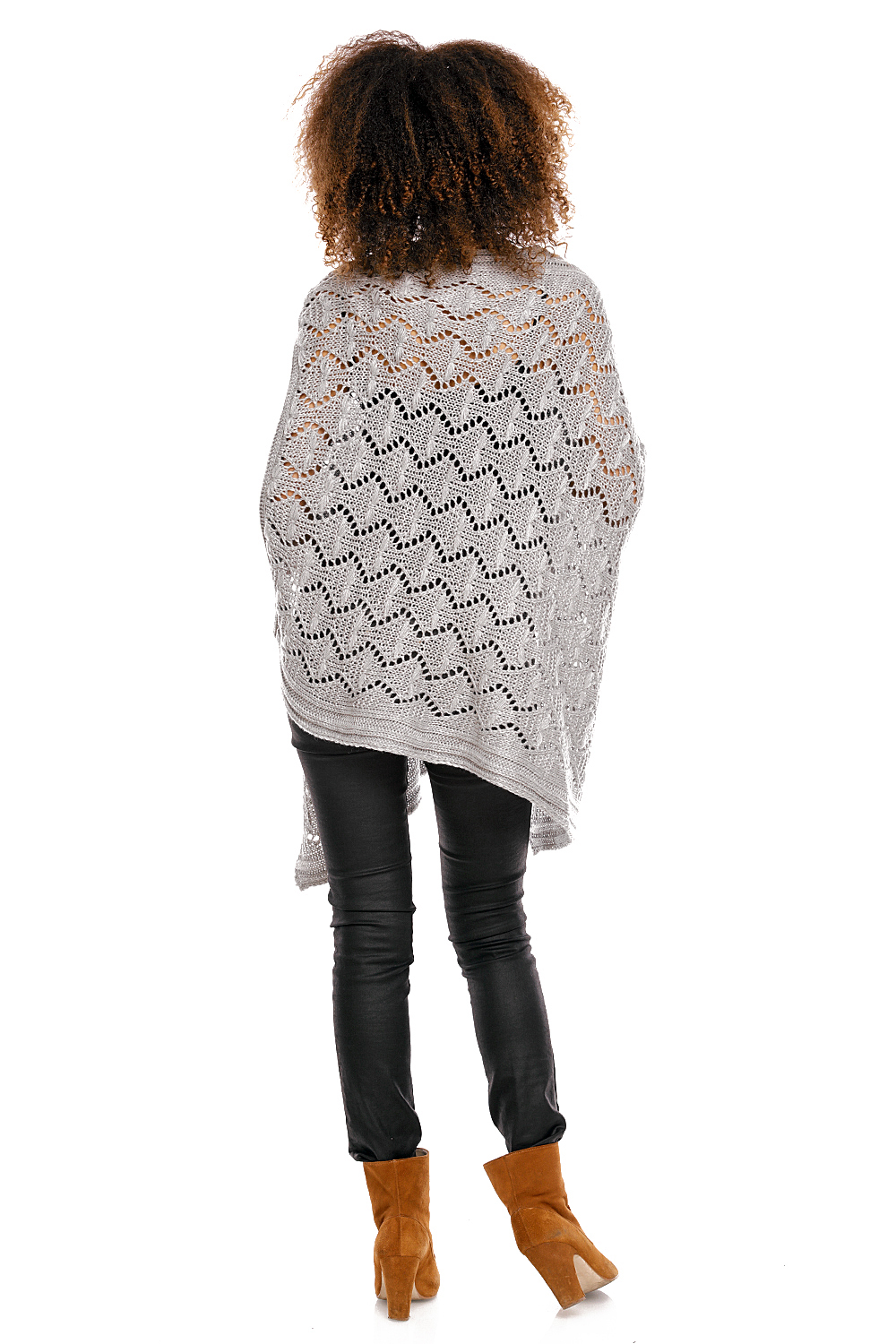Poncho model 30012C Light Gray - PeeKaBoo94515 - Szary - obrazek 4