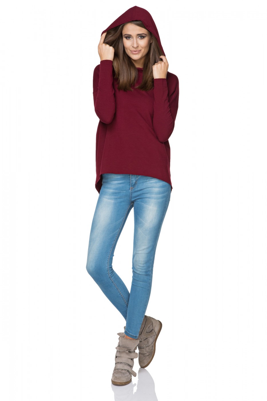 Bluza Damska Model T190/4 Bordo - Tessita107343 - Czerwony - obrazek 2