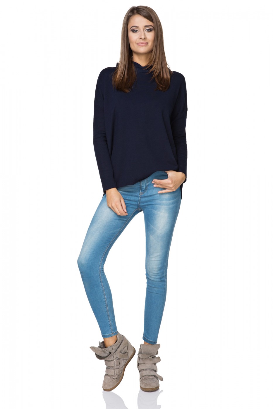 Bluza Damska Model T190/3 Navy - Tessita107344 - Granatowy - obrazek 2