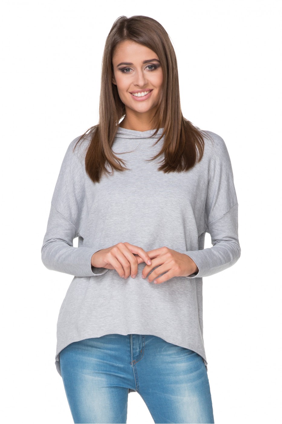 Bluza Damska Model T190/2 Light Grey - Tessita107345 - Szary