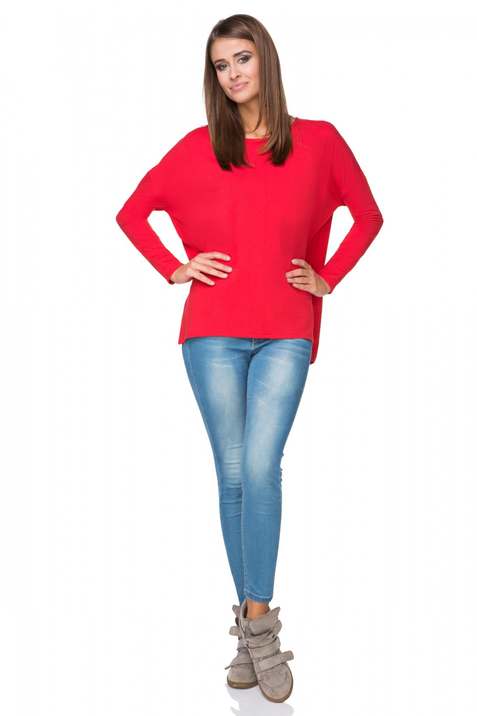 Bluza Damska Model T189/5 Red - Tessita107347 - Czerwony - obrazek 2