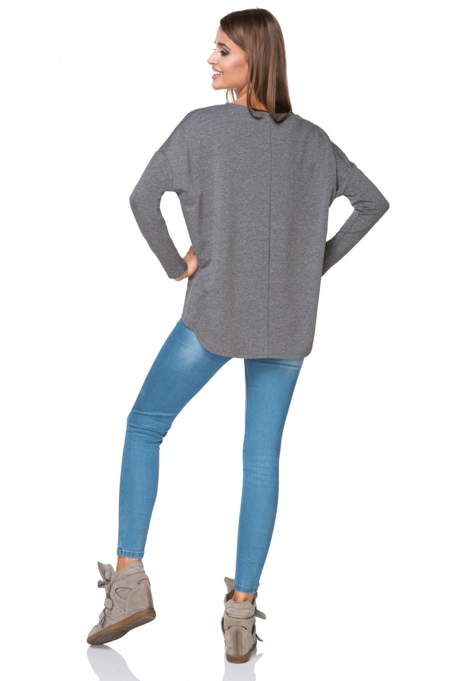Bluza Damska Model T189/3 Grey - Tessita107349 - Szary - obrazek 3