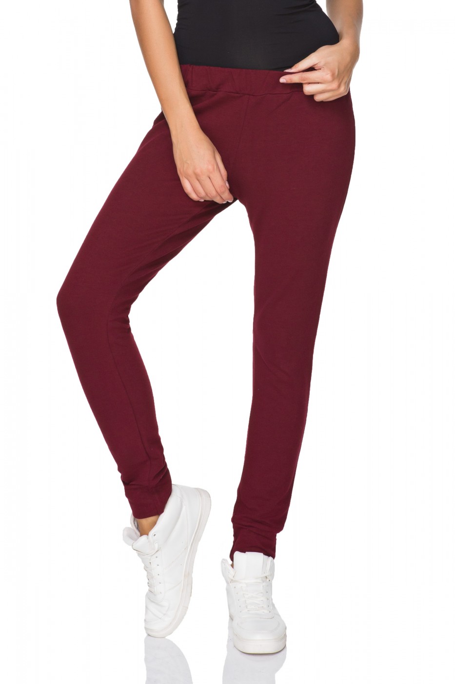 Spodnie Damskie Model T212/2 Bordo - Tessita107315 - Czerwony