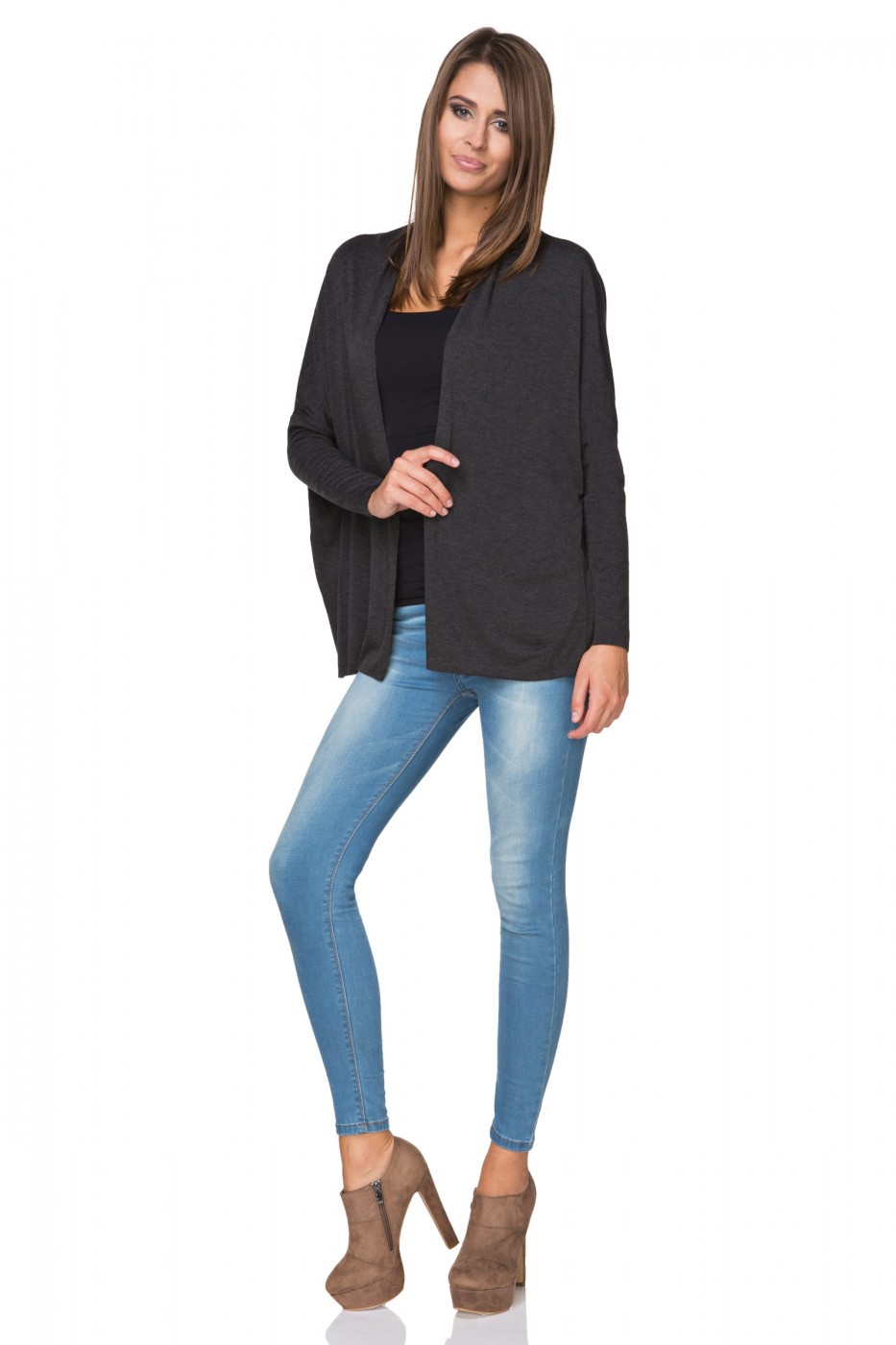 Sweter Damski Model T197/1 Dark Grey - Tessita107338 - Szary - obrazek 2