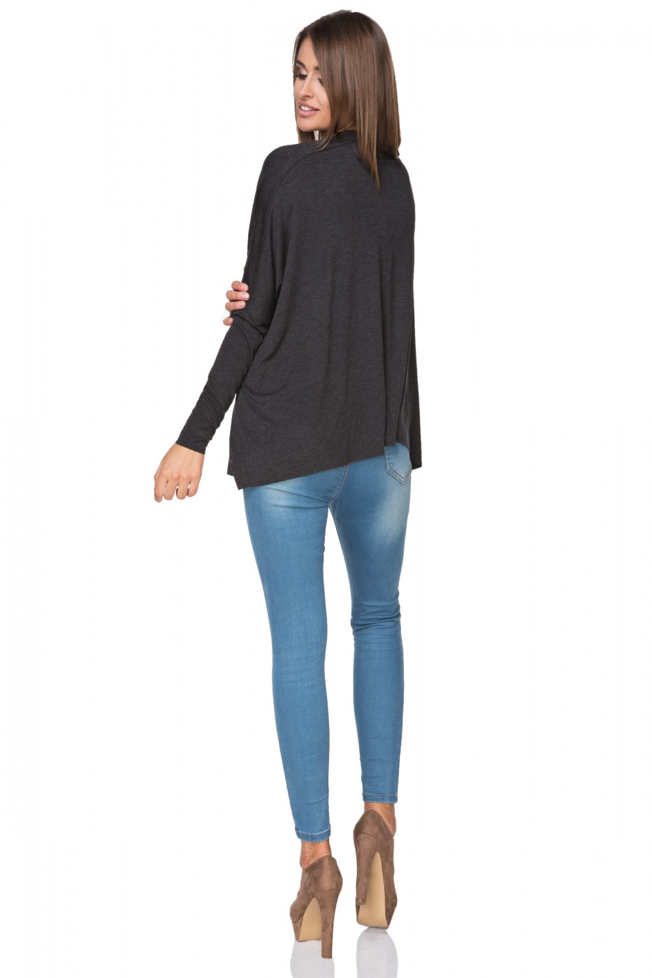 Sweter Damski Model T197/1 Dark Grey - Tessita107338 - Szary - obrazek 3