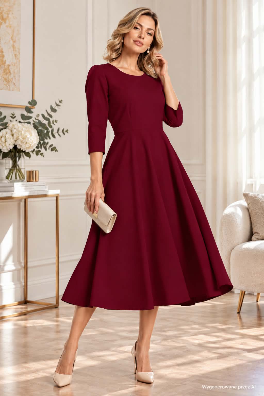 Sukienka Model T327/13 Burgund - Tessita148173 - Czerwony
