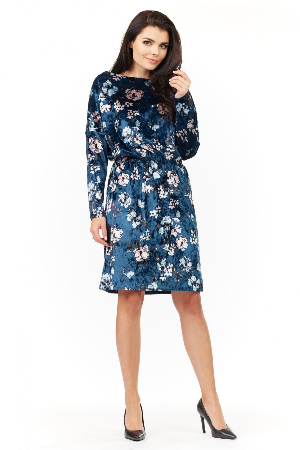 Sukienka Model A201 Navy - awama109827 - Granatowy