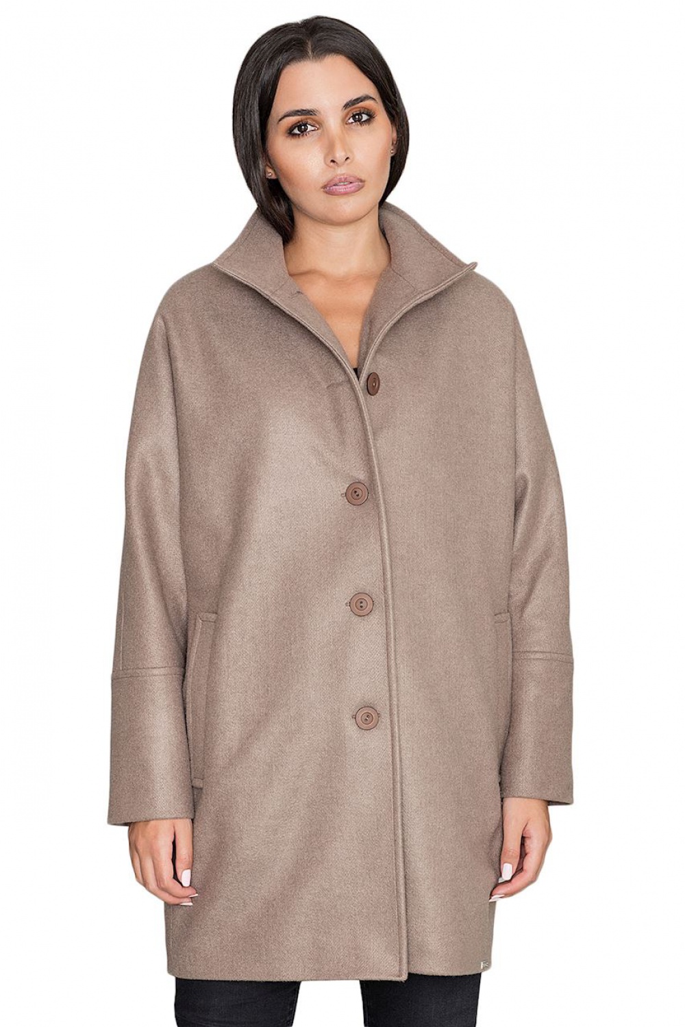 Płaszcz Damski Model M589 Mocca - Figl111018 - Brązowy - obrazek 4