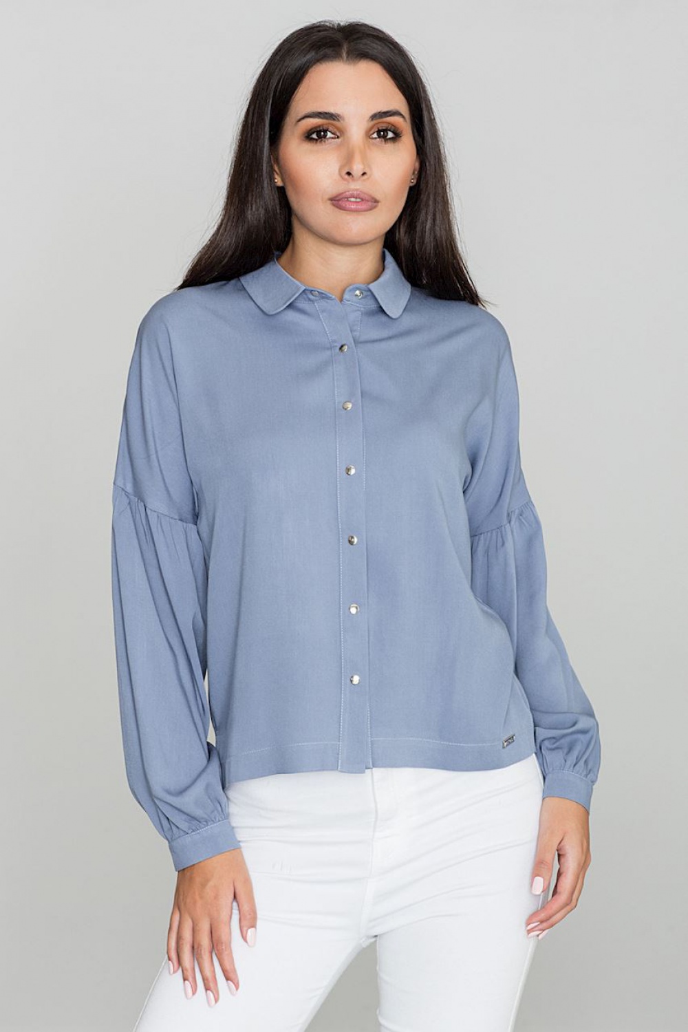 Koszula Damska Model M582 Blue - Figl111028 - Niebieski