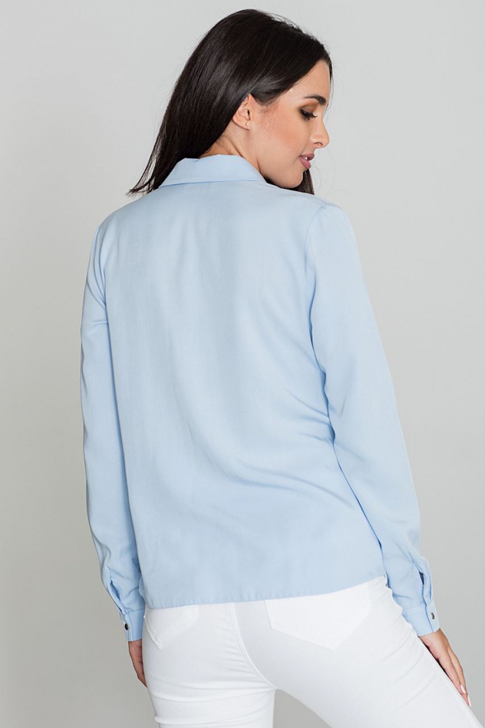 Koszula Damska Model M581 Sky Blue - Figl111030 - Niebieski - obrazek 3