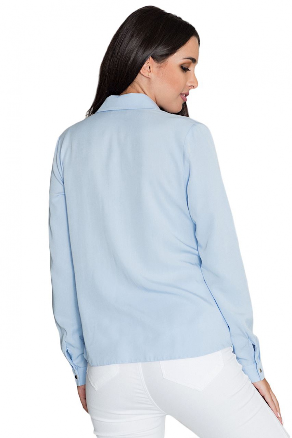 Koszula Damska Model M581 Sky Blue - Figl111030 - Niebieski - obrazek 4