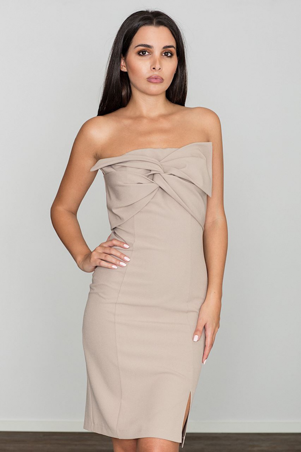 Sukienka Model M571 Beige - Figl111050 - Beżowy