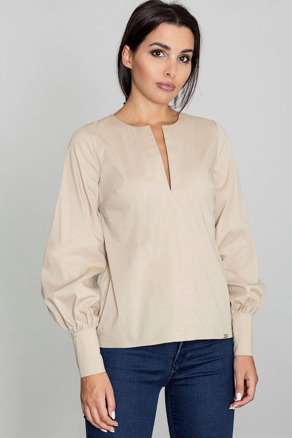 Bluzka Model M561 Beige - Figl111086 - Beżowy