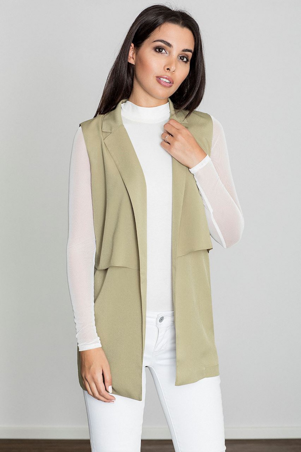 Kamizelka Damska Model M560 Oliwka - Figl111088 - Zielony