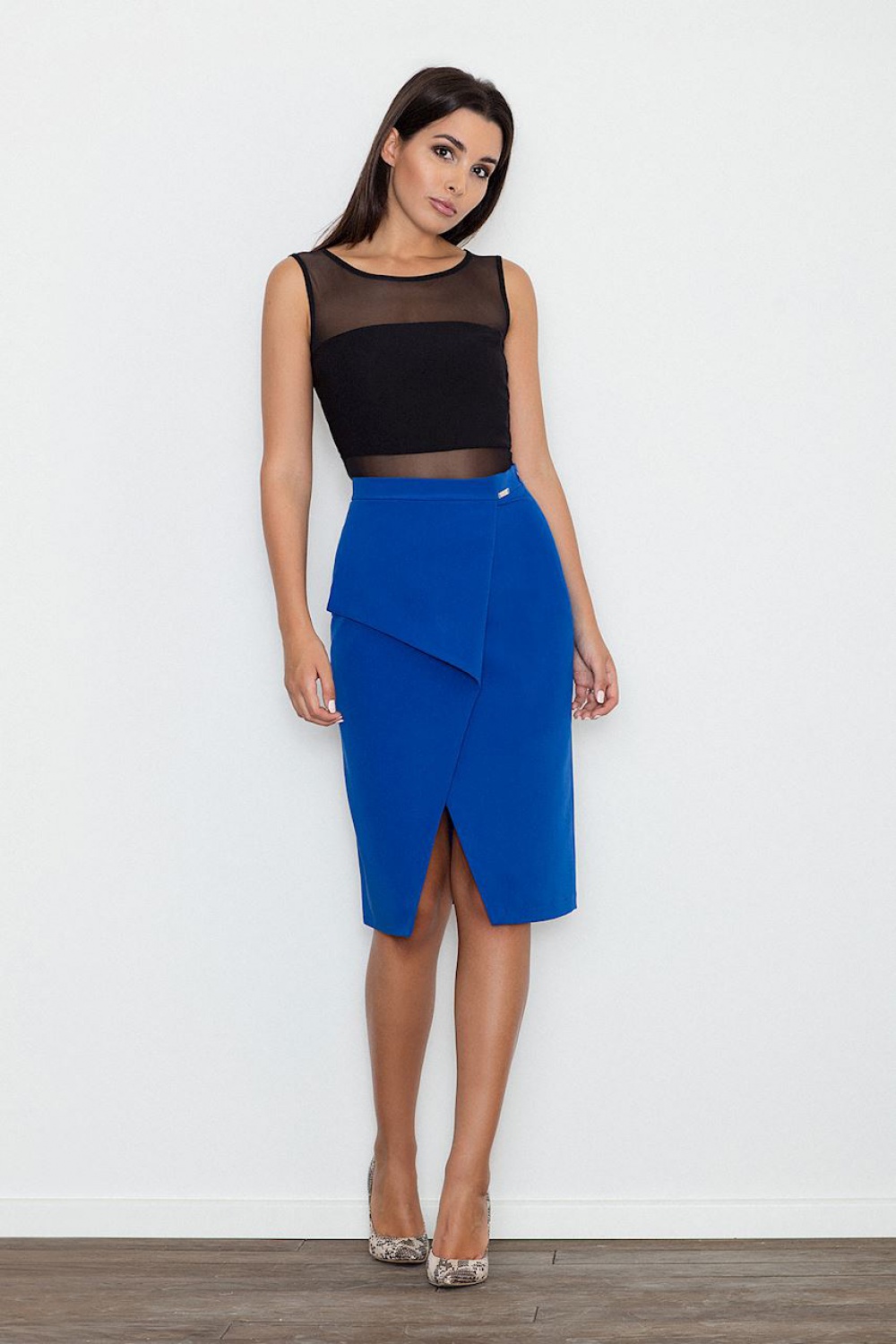 Spódnica Model M559 Blue - Figl111096 - Niebieski