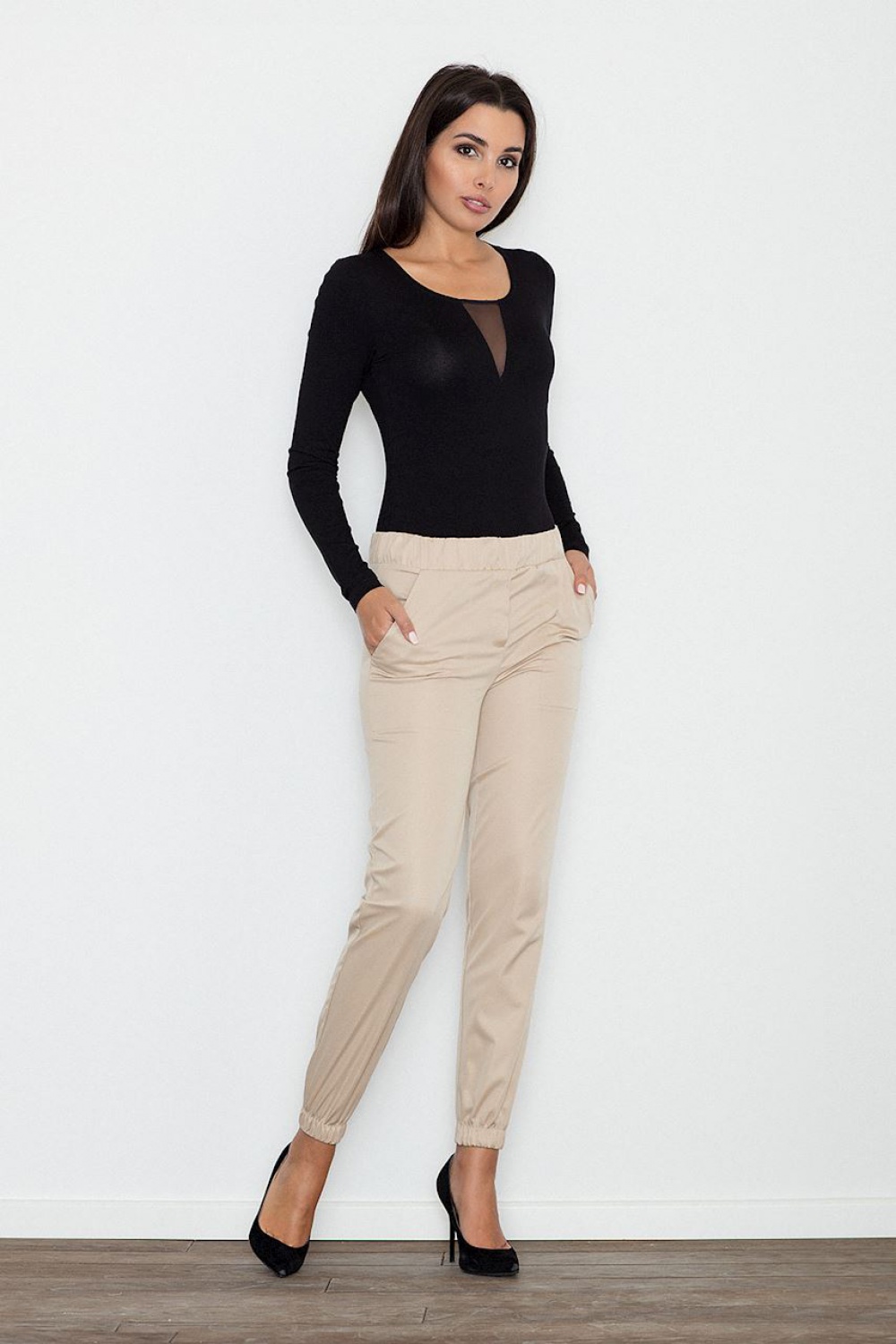 Spodnie Damskie Model M556 Beige - Figl111103 - Beżowy