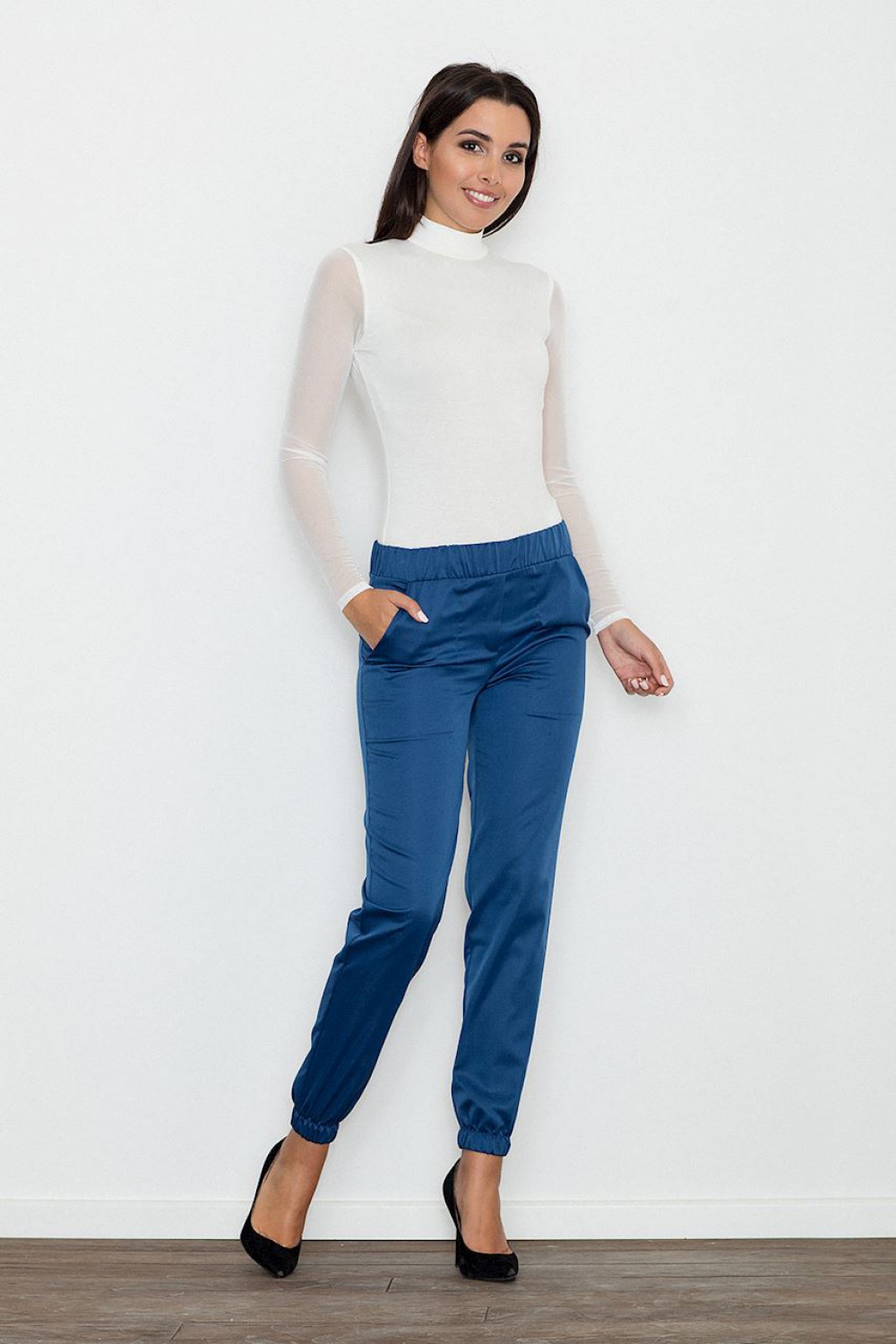 Spodnie Damskie Model M556 Blue - Figl111105 - Niebieski