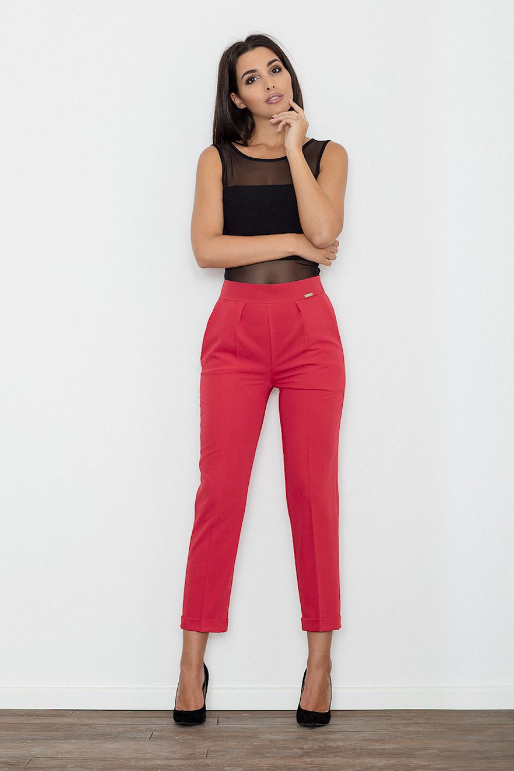 Spodnie Damskie Model M552 Red - Figl111117 - Czerwony