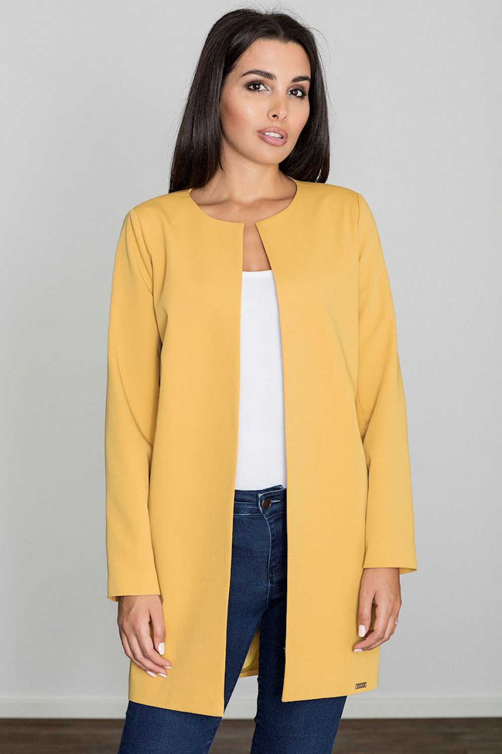 Płaszcz Damski Model M551 Yellow - Figl111120 - Żółty