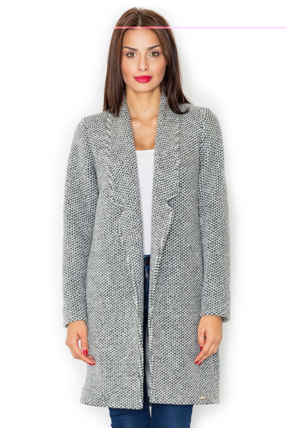 Płaszcz Damski Model M527 Grey - Figl111250 - Szary - obrazek 2
