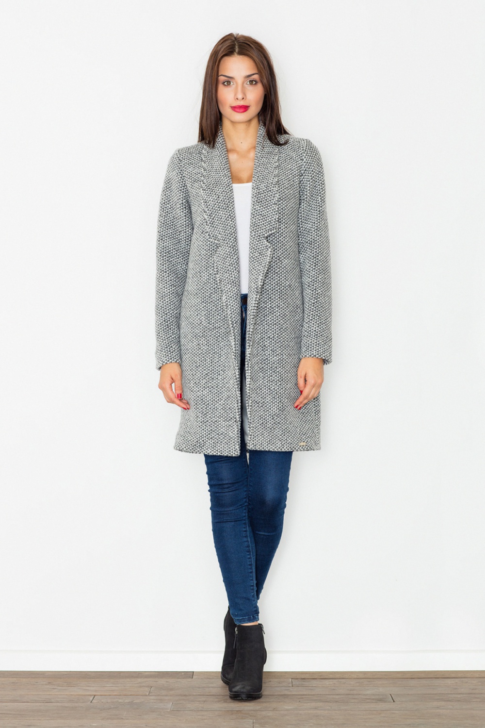 Płaszcz Damski Model M527 Grey - Figl111250 - Szary - obrazek 3