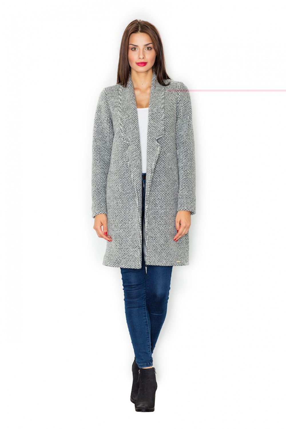 Płaszcz Damski Model M527 Grey - Figl111250 - Szary - obrazek 4